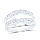 14K White Gold Round Diamond Women's Wrap Ring Guard Enhancer 1/2 Cttw - Splendid Jewellery