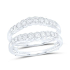 14K White Gold Round Diamond Women's Wrap Ring Guard Enhancer 1/2 Cttw - Splendid Jewellery