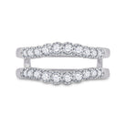 14K White Gold Round Diamond Women's Wrap Ring Guard Enhancer 1/2 Cttw - Splendid Jewellery