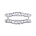 14K White Gold Round Diamond Women's Wrap Ring Guard Enhancer 1/2 Cttw - Splendid Jewellery