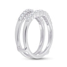 14K White Gold Round Diamond Women's Wrap Ring Guard Enhancer 1/2 Cttw - Splendid Jewellery