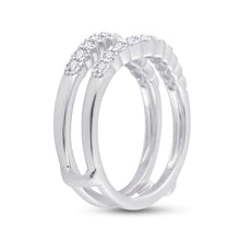 Load image into Gallery viewer, 14K White Gold Round Diamond Women's Wrap Ring Guard Enhancer 1/2 Cttw - Splendid Jewellery