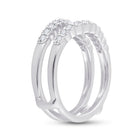 14K White Gold Round Diamond Women's Wrap Ring Guard Enhancer 1/2 Cttw - Splendid Jewellery