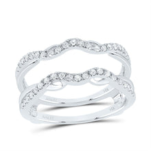 Load image into Gallery viewer, 14K White Gold Round Diamond Women's Wrap Ring Guard Enhancer 1/3 Cttw - Splendid Jewellery