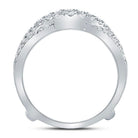 14K White Gold Round Diamond Women's Wrap Ring Guard Enhancer 5/8 Cttw - Splendid Jewellery