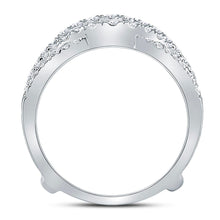 Load image into Gallery viewer, 14K White Gold Round Diamond Women's Wrap Ring Guard Enhancer 5/8 Cttw - Splendid Jewellery