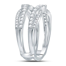 Load image into Gallery viewer, 14K White Gold Round Diamond Women's Wrap Ring Guard Enhancer 5/8 Cttw - Splendid Jewellery