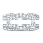 14K White Gold Round Diamond Women's Wrap Ring Guard Enhancer 5/8 Cttw - Splendid Jewellery