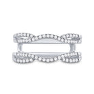14K White Gold Round Diamond Women's Wrap Ring Guard Enhancer Wedding Band 1/3 Cttw - Splendid Jewellery