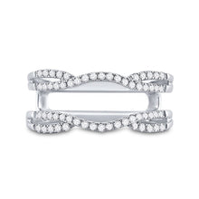 Load image into Gallery viewer, 14K White Gold Round Diamond Women's Wrap Ring Guard Enhancer Wedding Band 1/3 Cttw - Splendid Jewellery