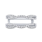 14K White Gold Round Diamond Women's Wrap Ring Guard Enhancer Wedding Band 1/3 Cttw - Splendid Jewellery