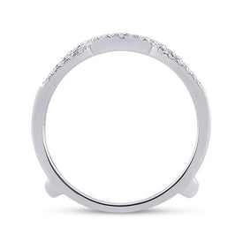 14K White Gold Round Diamond Women's Wrap Ring Guard Enhancer Wedding Band 1/3 Cttw - Splendid Jewellery