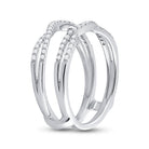 14K White Gold Round Diamond Women's Wrap Ring Guard Enhancer Wedding Band 1/3 Cttw - Splendid Jewellery