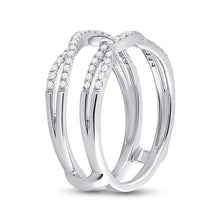 Load image into Gallery viewer, 14K White Gold Round Diamond Women's Wrap Ring Guard Enhancer Wedding Band 1/3 Cttw - Splendid Jewellery