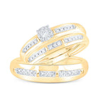 14k white yellow Diamond Fashion Trio Ring Set 1/4 Cttw - Splendid Jewellery