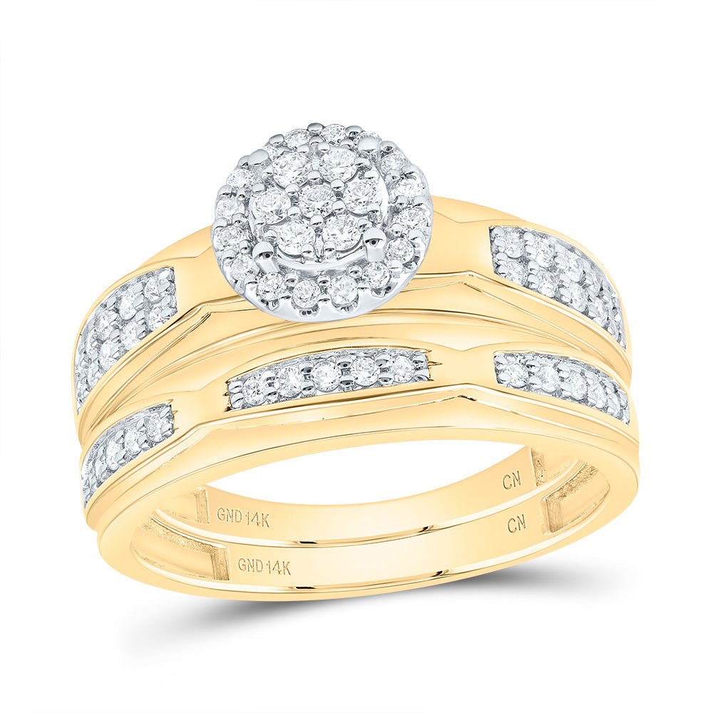 14k white yellow Diamond Trio Ring Set 1/2 Cttw - Splendid Jewellery