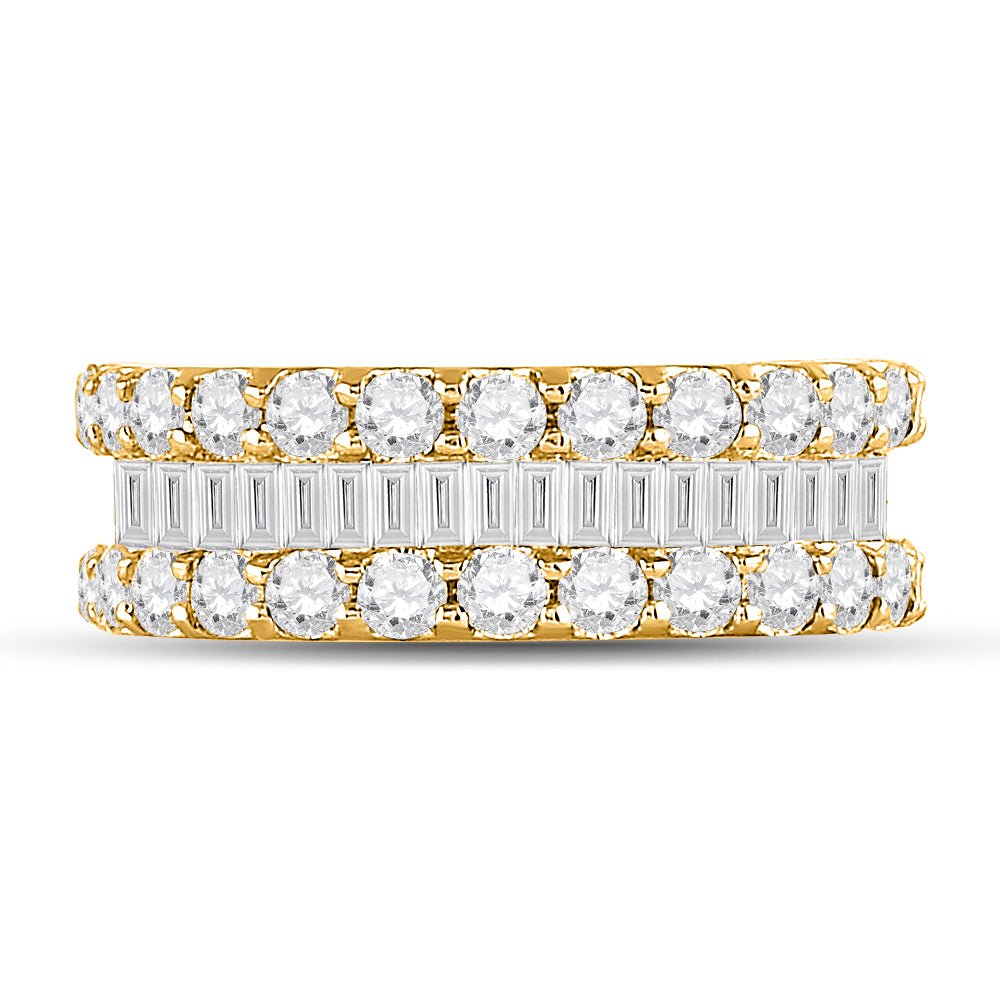 14K Yellow Gold Baguette Diamond Anniversary Ring 2 2 1/2 Cttw - Splendid Jewellery