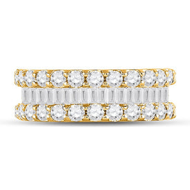 14K Yellow Gold Baguette Diamond Anniversary Ring 2 2 1/2 Cttw - Splendid Jewellery