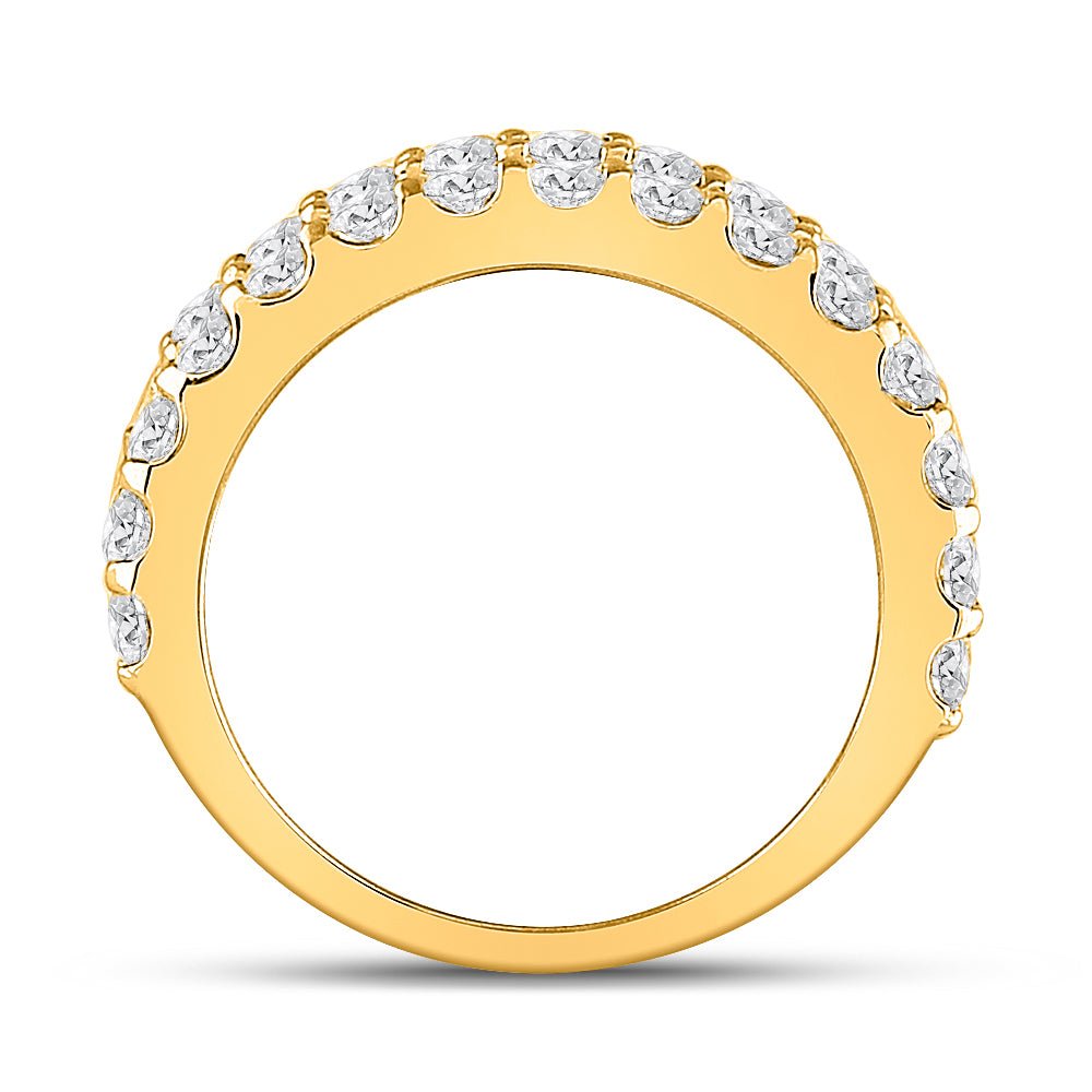 14K Yellow Gold Baguette Diamond Anniversary Ring 2 2 1/2 Cttw - Splendid Jewellery