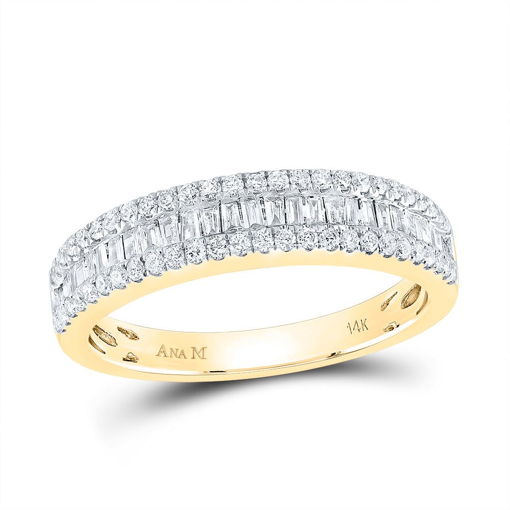 14K Yellow Gold Baguette Diamond Band 1/2 Cttw - Splendid Jewellery