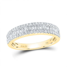 14K Yellow Gold Baguette Diamond Band 1/2 Cttw - Splendid Jewellery