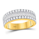 14K Yellow Gold Baguette Diamond Fashion Anniversary Ring 1 1 1/2 Cttw - Splendid Jewellery