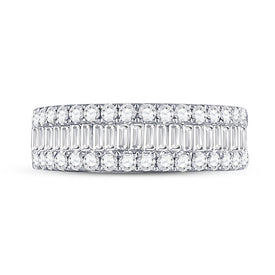 14K Yellow Gold Baguette Diamond Fashion Anniversary Ring 1 1 1/2 Cttw - Splendid Jewellery