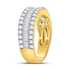 14K Yellow Gold Baguette Diamond Fashion Anniversary Ring 1 1 1/2 Cttw - Splendid Jewellery