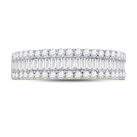 14K Yellow Gold Baguette Diamond Fashion Anniversary Ring 1 Cttw - Splendid Jewellery