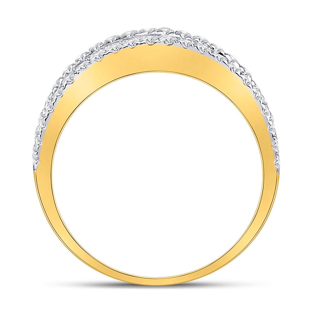 14K Yellow Gold Baguette Diamond Fashion Anniversary Ring 1 Cttw - Splendid Jewellery