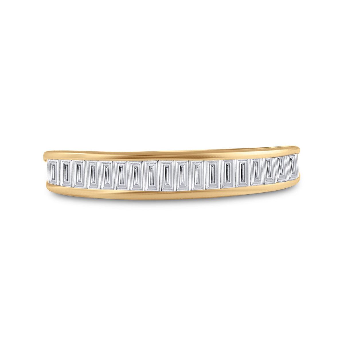 14K Yellow Gold Baguette Diamond Wedding Anniversary Band 1/2 Cttw - Splendid Jewellery