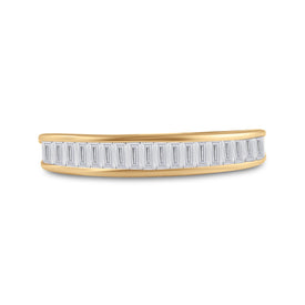 14K Yellow Gold Baguette Diamond Wedding Anniversary Band 1/2 Cttw - Splendid Jewellery
