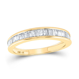 14K Yellow Gold Baguette Diamond Wedding Anniversary Band 1/2 Cttw - Splendid Jewellery