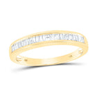 14K Yellow Gold Baguette Diamond Wedding Band Ring 1/4 Cttw - Splendid Jewellery