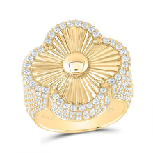 Load image into Gallery viewer, 14K Yellow Gold Diamond Am Clover Men's Ring 4 Cttw - Splendid Jewellery