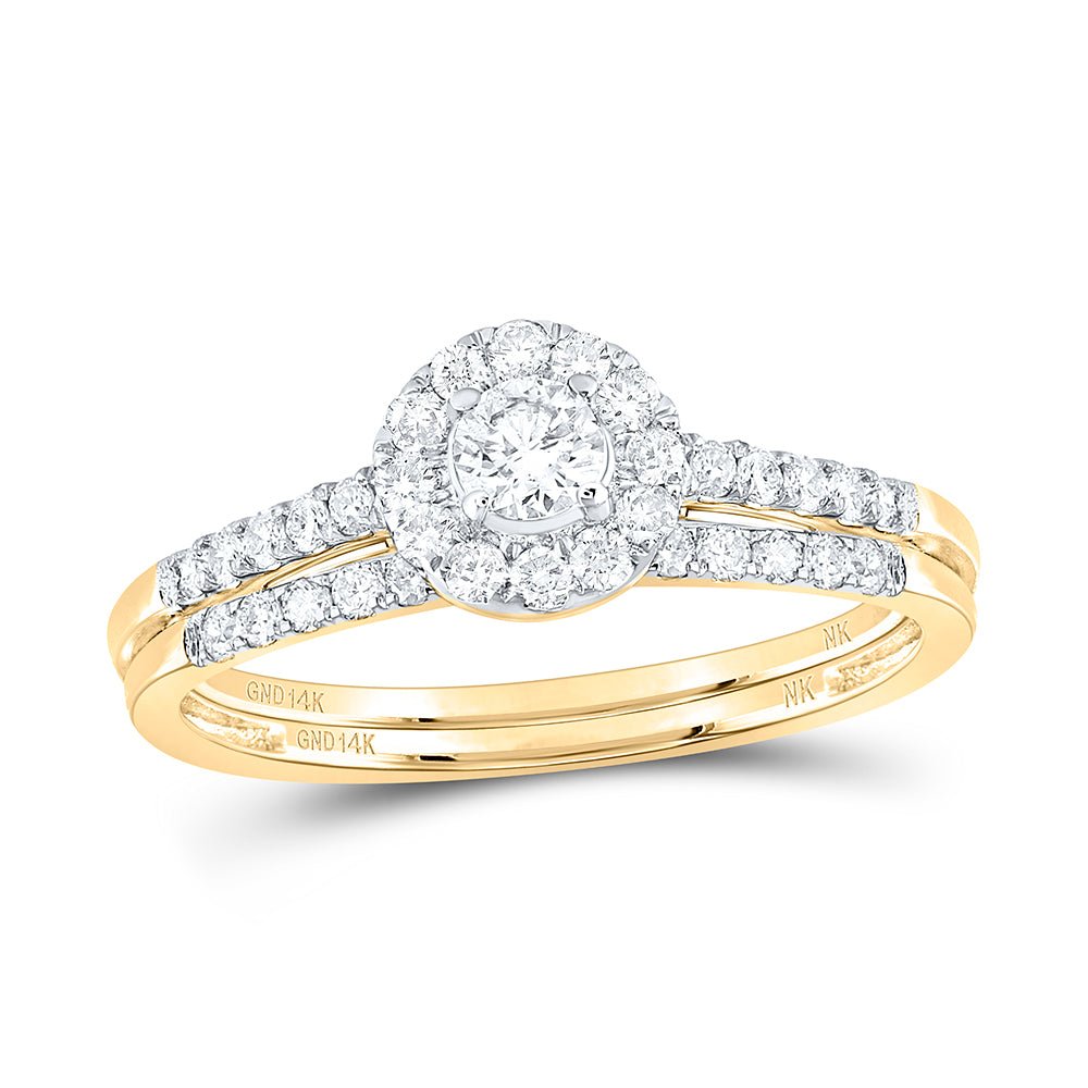 14K Yellow Gold Diamond Bridal Set 1/2 Cttw - Splendid Jewellery