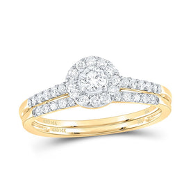 14K Yellow Gold Diamond Bridal Set 1/2 Cttw - Splendid Jewellery