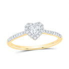 14K Yellow Gold Diamond Cht Fashion Promise Heart Ring 1/3 Cttw - Splendid Jewellery