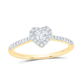 14K Yellow Gold Diamond Cht Fashion Promise Heart Ring 1/3 Cttw - Splendid Jewellery