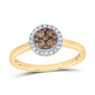 14K Yellow Gold Diamond Cognac Ring 1/3 Cttw - Splendid Jewellery