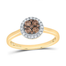 Load image into Gallery viewer, 14K Yellow Gold Diamond Cognac Ring 1/3 Cttw - Splendid Jewellery