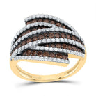14K Yellow Gold Diamond Cognac Women's Ring 1 1/4 Cttw - Splendid Jewellery
