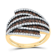 Load image into Gallery viewer, 14K Yellow Gold Diamond Cognac Women's Ring 1 1/4 Cttw - Splendid Jewellery