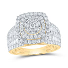 14K Yellow Gold Diamond Cushion Double Halo Bridal Ring 1 3/4 Cttw - Splendid Jewellery