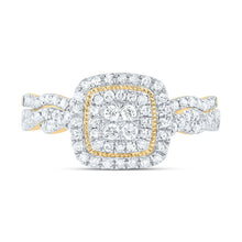 Load image into Gallery viewer, 14K Yellow Gold Diamond Cushion Double Halo Bridal Set 1/2 Cttw - Splendid Jewellery