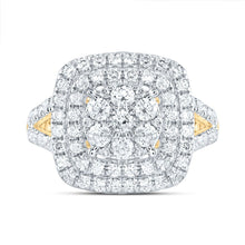 Load image into Gallery viewer, 14K Yellow Gold Diamond Cushion Fashion Bridal Ring 1 3/8 Cttw - Splendid Jewellery