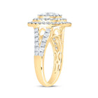 14K Yellow Gold Diamond Cushion Fashion Bridal Ring 1 3/8 Cttw - Splendid Jewellery