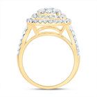 14K Yellow Gold Diamond Cushion Fashion Bridal Ring 1 3/8 Cttw - Splendid Jewellery