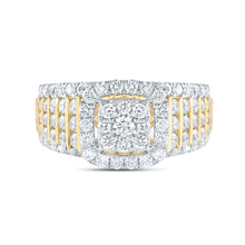 Load image into Gallery viewer, 14K Yellow Gold Diamond Cushion Fashion Bridal Ring 1 5/8 Cttw - Splendid Jewellery