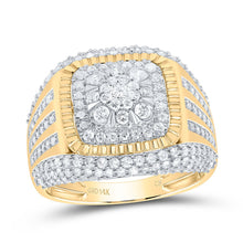 Load image into Gallery viewer, 14K Yellow Gold Diamond Cushion Men's Ring 1 3/4 Cttw - Splendid Jewellery